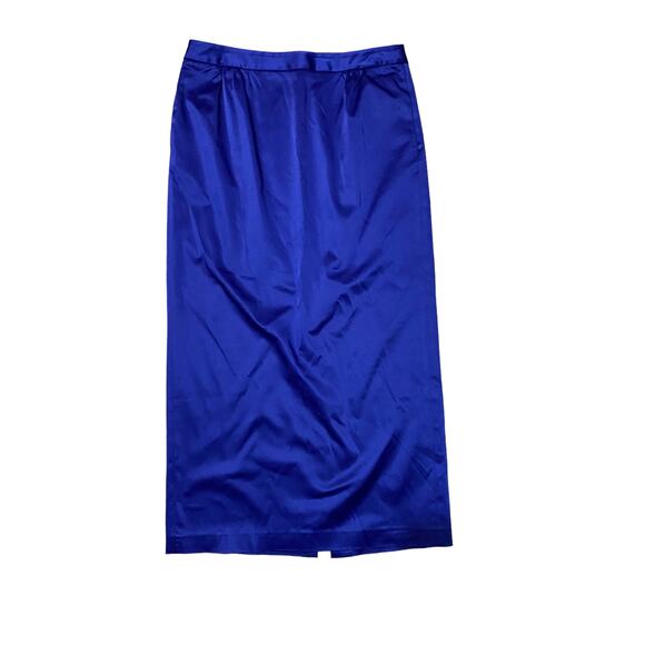 Talbots Petites Long Formal Satin Skirt with Pockets and back slit opening 12P - Picture 3 of 6